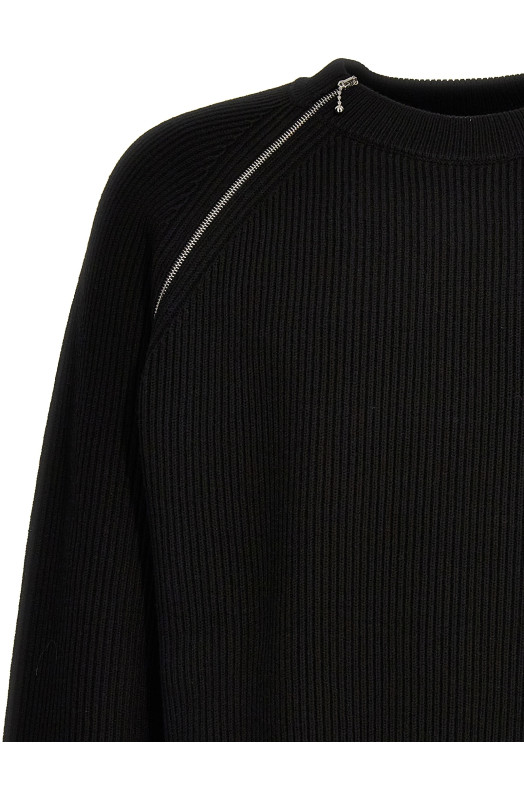Zip detail sweater Black   Zip detail sweater Black
