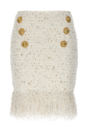 'Fringed Tweed' skirt White 'Fringed Tweed' skirt White