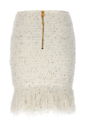 'Fringed Tweed' skirt White 'Fringed Tweed' skirt White