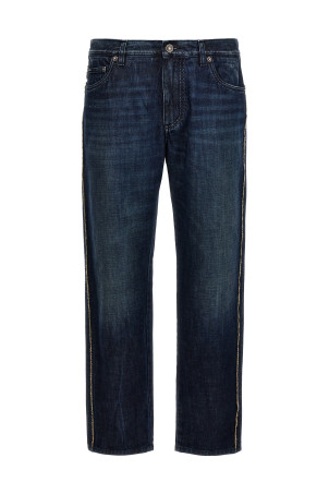 Fringed stitching jeans Blue Fringed stitching jeans Blue