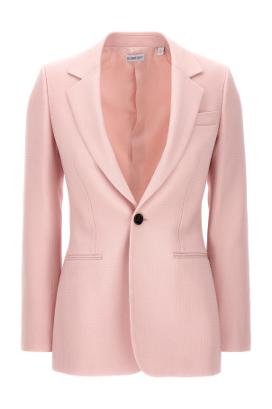 Однобортный блейзер с зауженным кроем Розовый BURBERRY (8082619CAMEO) Однобортный блейзер с зауженным кроем Розовый BURBERRY (8082619CAMEO)