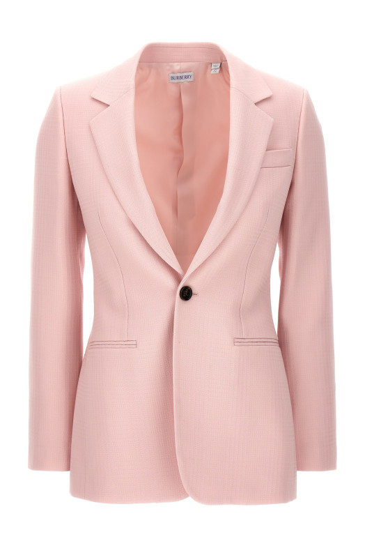 Однобортний блейзер із завуженим кроєм Рожевий BURBERRY (8082619CAMEO) Однобортний блейзер із завуженим кроєм Рожевий BURBERRY (8082619CAMEO)