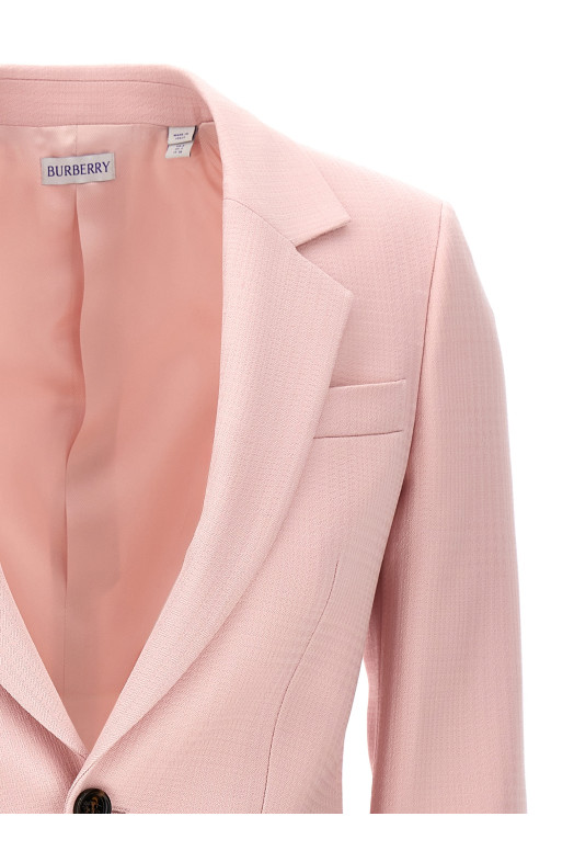 Однобортний блейзер із завуженим кроєм Рожевий BURBERRY (8082619CAMEO) Однобортний блейзер із завуженим кроєм Рожевий BURBERRY (8082619CAMEO)