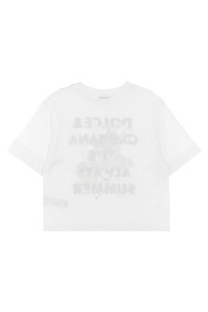 Футболка з блискучим принтом Біла DOLCE & GABBANA (L5JTMVG7L7YW0800) DOLCE & GABBANA Футболка з блискучим принтом Біла DOLCE & GABBANA (L5JTMVG7L7YW0800) DOLCE & GABBANA