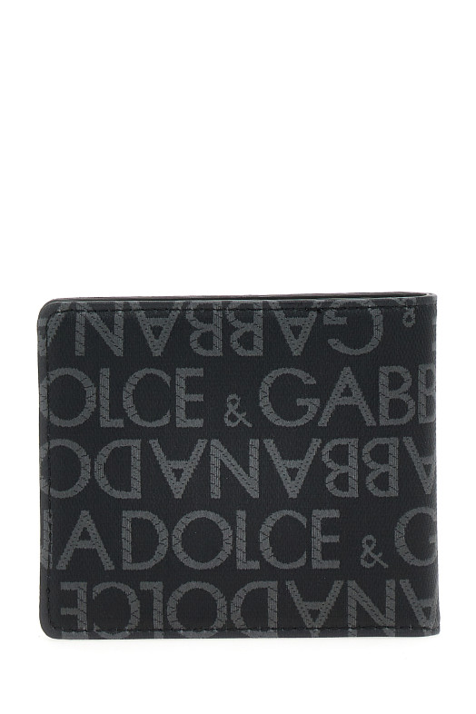 Гаманець з логотипом Jacquard, чорний DOLCE & GABBANA (BP1321AJ7058B969) DOLCE & GABBANA