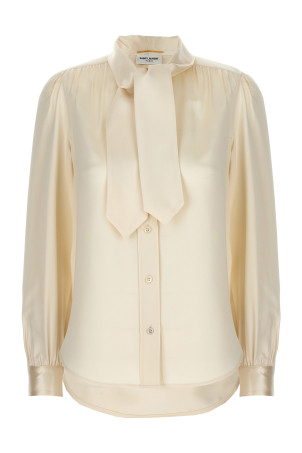 Lavalliere silk shirt White Lavalliere silk shirt White