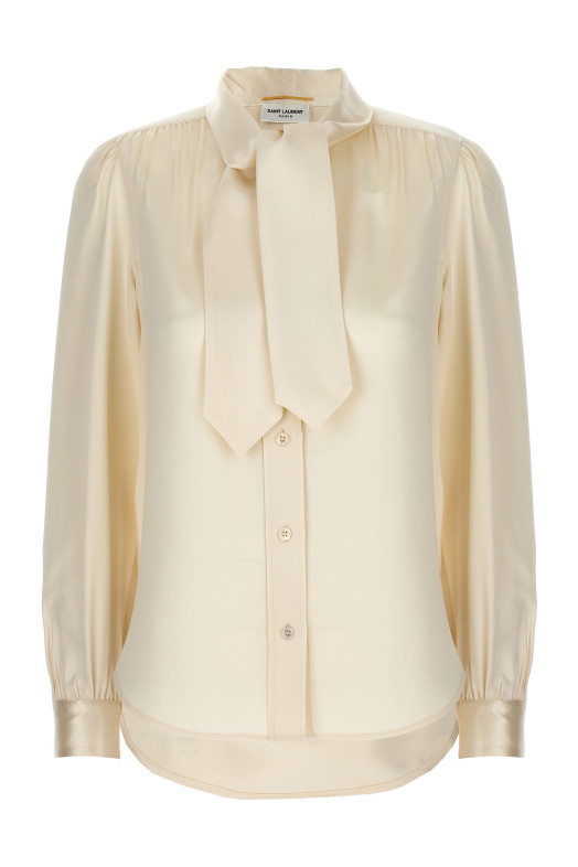 Lavalliere silk shirt White Lavalliere silk shirt White