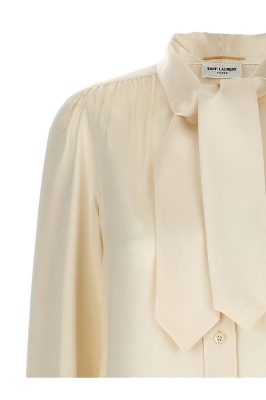 Lavalliere silk shirt White Lavalliere silk shirt White