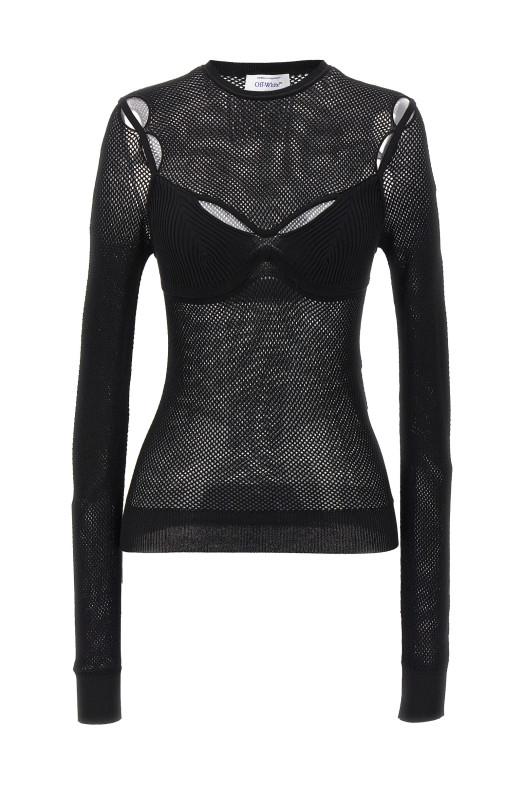 Топ «Net Arrow Bralette» Чорний (OWHT020S24KNI00110101010) Топ «Net Arrow Bralette» Чорний (OWHT020S24KNI00110101010)