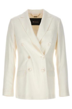 Вискозный двубортный блейзер Белый KITON (D46523K0919B0101)