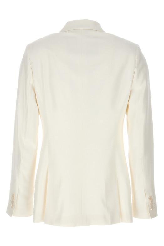 Віскозний двобортний блейзер Білий KITON (D46523K0919B0101) Віскозний двобортний блейзер Білий KITON (D46523K0919B0101)