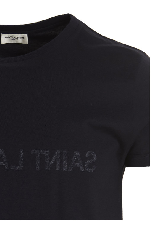 Футболка Saint Laurent Reverse Синяя Футболка Saint Laurent Reverse Синяя