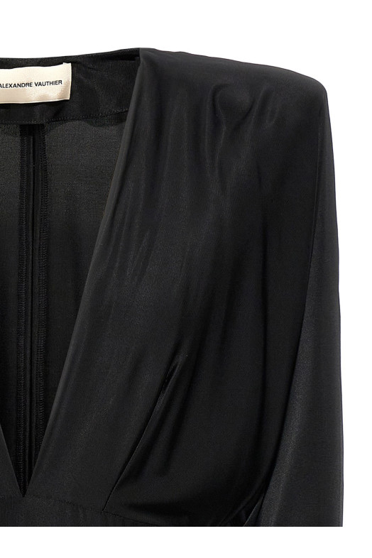 Платье из джерси с V-образным вырезом Черное ALEXANDRE VAUTHIER (232DR1934BLACK) Платье из джерси с V-образным вырезом Черное ALEXANDRE VAUTHIER (232DR1934BLACK)