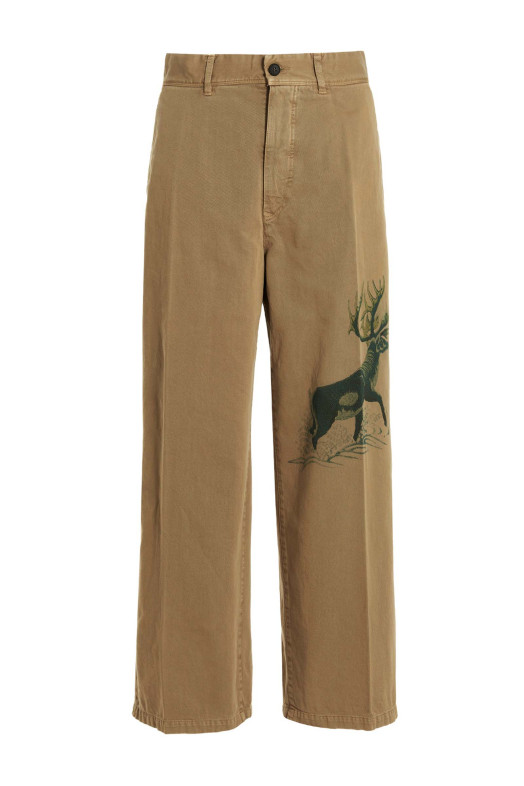 Штани з бавовни з принтом Бежеві INCOTEX RED X FACETASM (FTP013FX006510CAM) Штани з бавовни з принтом Бежеві INCOTEX RED X FACETASM (FTP013FX006510CAM)