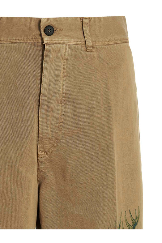 Штани з бавовни з принтом Бежеві INCOTEX RED X FACETASM (FTP013FX006510CAM) Штани з бавовни з принтом Бежеві INCOTEX RED X FACETASM (FTP013FX006510CAM)