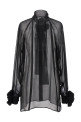 Сорочка з шифону кольору троянди, чорна DOLCE & GABBANA (F5S25TFU1ATN0000) DOLCE & GABBANA Сорочка з шифону кольору троянди, чорна DOLCE & GABBANA (F5S25TFU1ATN0000) DOLCE & GABBANA