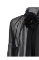 Сорочка з шифону кольору троянди, чорна DOLCE & GABBANA (F5S25TFU1ATN0000) DOLCE & GABBANA Сорочка з шифону кольору троянди, чорна DOLCE & GABBANA (F5S25TFU1ATN0000) DOLCE & GABBANA