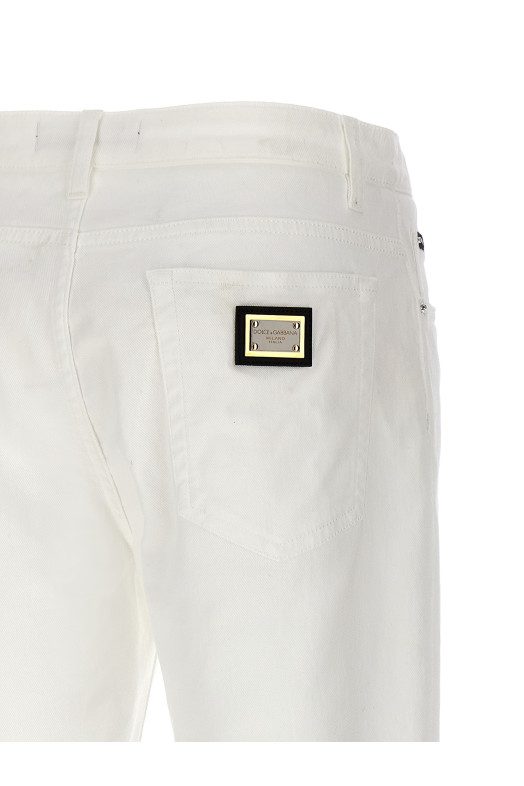 Logo plaque jeans White Logo plaque jeans White