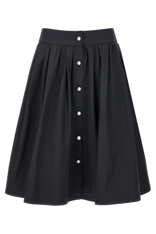 Спідниця з нейлонової суміші з дорогоцінними ґудзиками, чорна MOSCHINO (A012404300555)