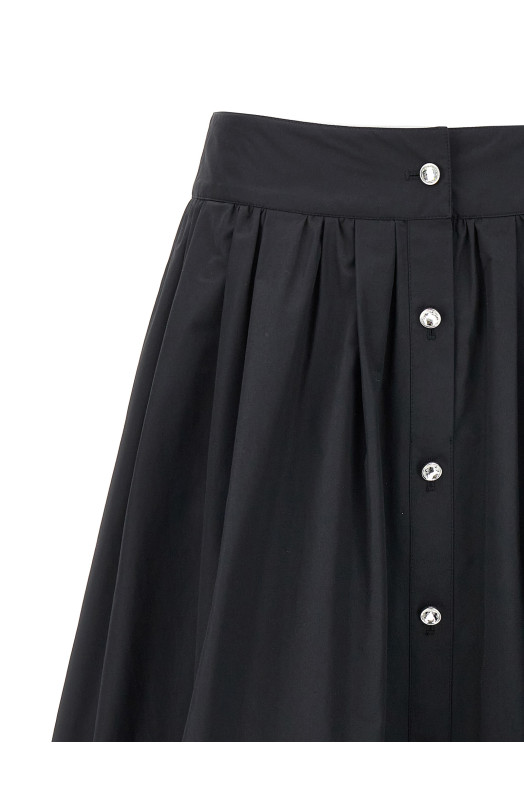 Спідниця з нейлонової суміші з дорогоцінними ґудзиками, чорна MOSCHINO (A012404300555)