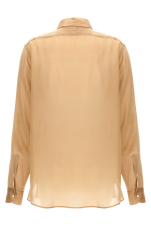 Рубашка с плиссированным пластроном Бежевая TOM FORD (CA3269FAX1190JB569) Рубашка с плиссированным пластроном Бежевая TOM FORD (CA3269FAX1190JB569)
