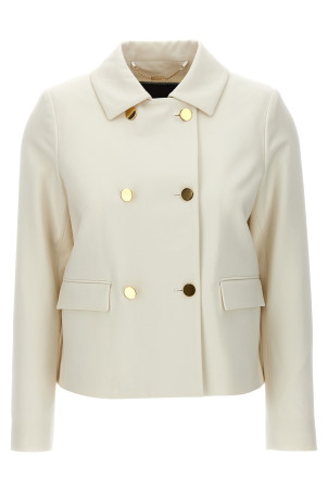 Cropped double-breasted jacket White Cropped double-breasted jacket White