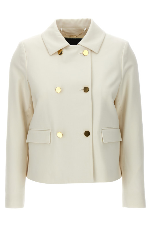 Укорочений двобортний піджак Білий KITON (D57616K0920C0145) Укорочений двобортний піджак Білий KITON (D57616K0920C0145)
