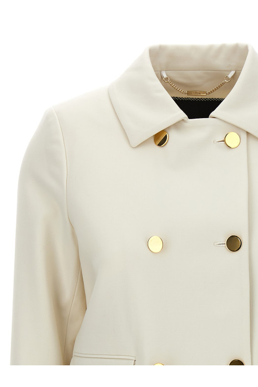 Укорочений двобортний піджак Білий KITON (D57616K0920C0145) Укорочений двобортний піджак Білий KITON (D57616K0920C0145)