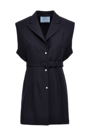 Шерстяной жилет с поясом Синий PRADA (P567OHOOO14XIF0124) Шерстяной жилет с поясом Синий PRADA (P567OHOOO14XIF0124)