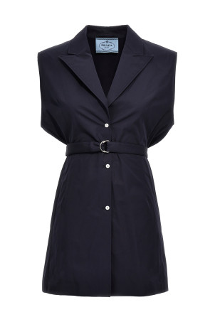 Belt poplin vest Blue Belt poplin vest Blue