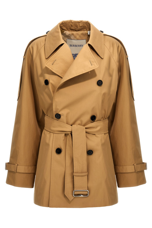 Double-breasted short trench coat Beige Double-breasted short trench coat Beige