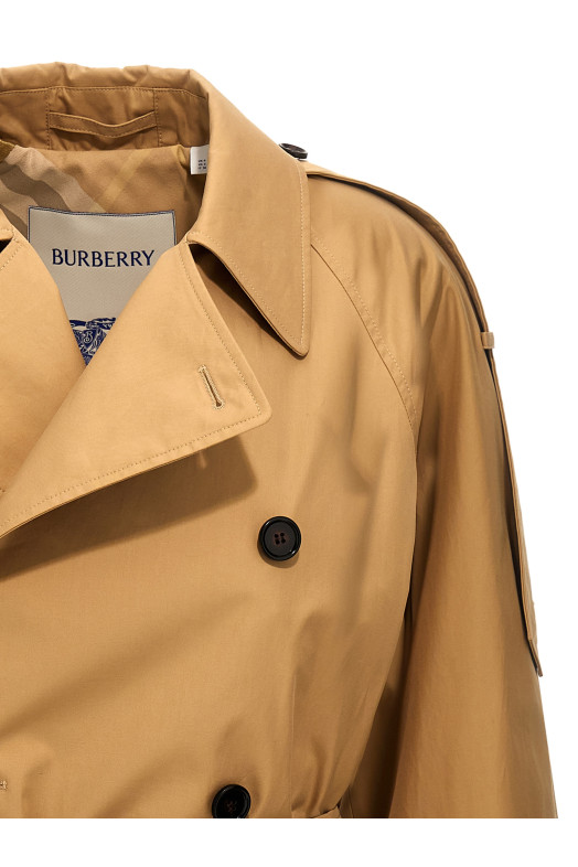 Double-breasted short trench coat Beige Double-breasted short trench coat Beige