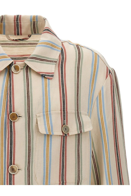 Полосатая рубашка-накидка Разноцветная ETRO (MRBA000599TR334S8450) Полосатая рубашка-накидка Разноцветная ETRO (MRBA000599TR334S8450)