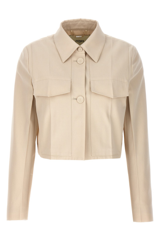 Tailored cropped jacket Beige Tailored cropped jacket Beige