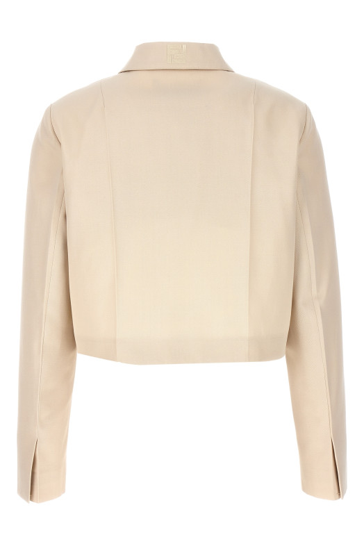 Tailored cropped jacket Beige Tailored cropped jacket Beige