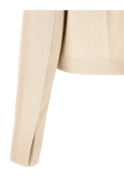 Tailored cropped jacket Beige Tailored cropped jacket Beige