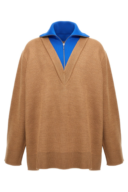 Свитер с полузастежкой-молнией, разноцветный JIL SANDER (J22GP0185J14689293) Свитер с полузастежкой-молнией, разноцветный JIL SANDER (J22GP0185J14689293)
