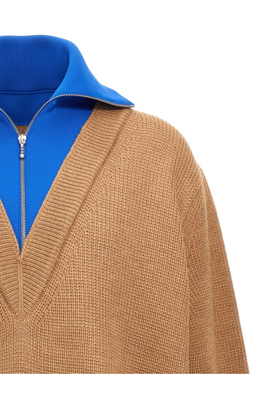 Свитер с полузастежкой-молнией, разноцветный JIL SANDER (J22GP0185J14689293) Свитер с полузастежкой-молнией, разноцветный JIL SANDER (J22GP0185J14689293)