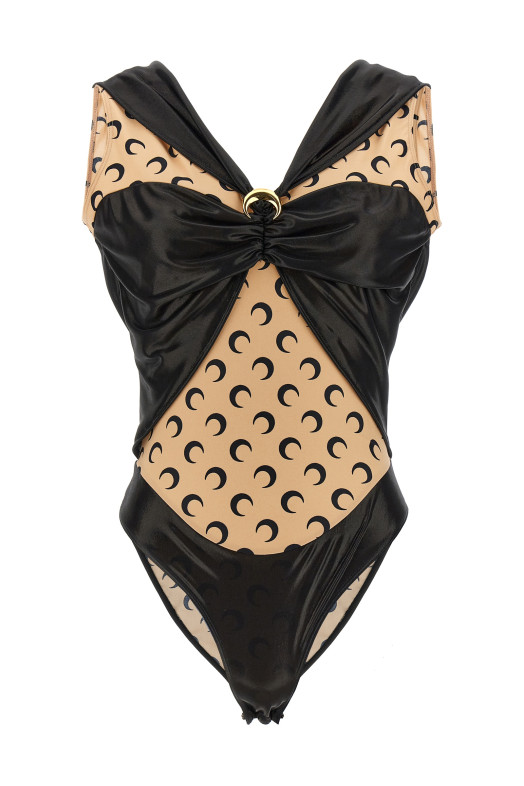 Боді з логотипом Чорний MARINE SERRE (WTO393BK99) Боді з логотипом Чорний MARINE SERRE (WTO393BK99)