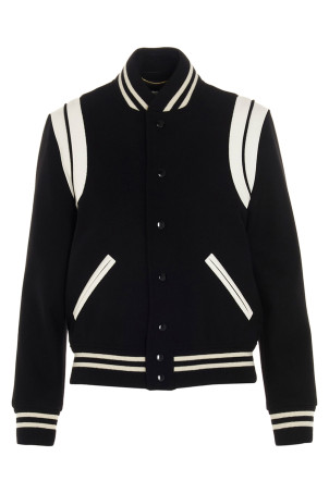 'Saint Laurent Teddy' bomber jacket White/Black