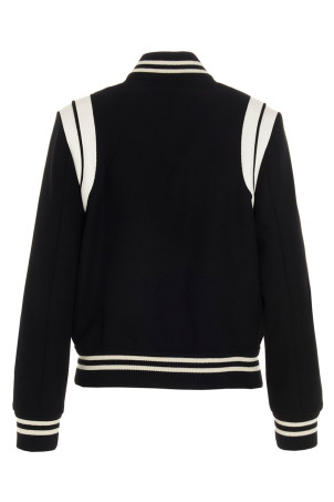 'Saint Laurent Teddy' bomber jacket White/Black