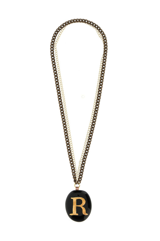 'R' medium necklace Black   'R' medium necklace Black