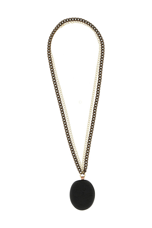 'R' medium necklace Black   'R' medium necklace Black
