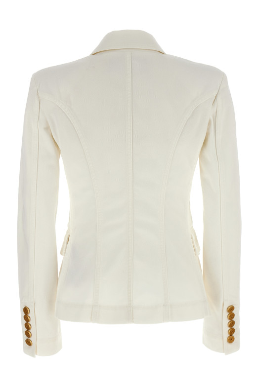 Двобортний джинсовий блейзер Білий BALMAIN (DF1SG170DB690FA) Двобортний джинсовий блейзер Білий BALMAIN (DF1SG170DB690FA)