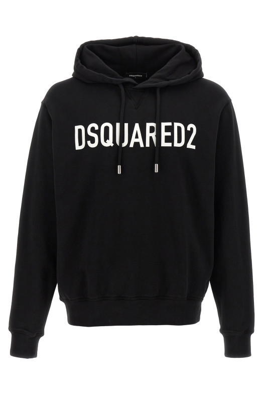 Худі з принтом логотипу чорно-сіре DSQUARED2 S74GU0664D25002900 Худі з принтом логотипу чорно-сіре DSQUARED2 S74GU0664D25002900