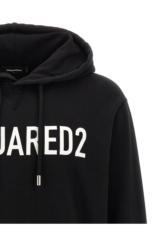 Худі з принтом логотипу чорно-сіре DSQUARED2 S74GU0664D25002900 Худі з принтом логотипу чорно-сіре DSQUARED2 S74GU0664D25002900