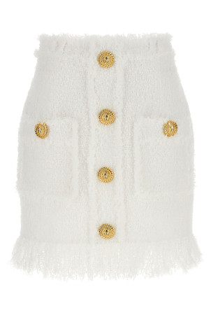 Спідниця з твіду з ґудзиками Біла BALMAIN (DF1LBA20XC670FA) Спідниця з твіду з ґудзиками Біла BALMAIN (DF1LBA20XC670FA)