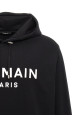 Худі з принтом логотипу чорно-сіре BALMAIN DH1JR002BB65EAB Худі з принтом логотипу чорно-сіре BALMAIN DH1JR002BB65EAB