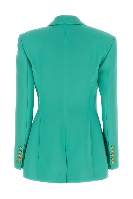 Двобортний піджак з логотипом на ґудзиках СИНІЙ BALMAIN DF1SE055WC097CN Двобортний піджак з логотипом на ґудзиках СИНІЙ BALMAIN DF1SE055WC097CN