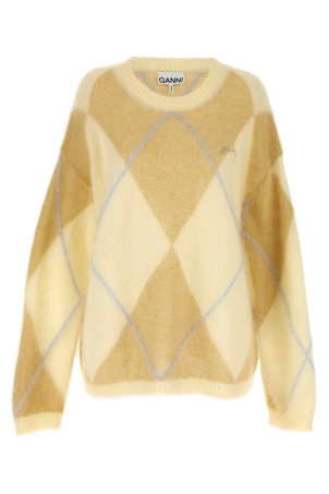 Logo embroidery diamond sweater Yellow Logo embroidery diamond sweater Yellow